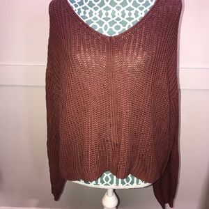 Brushed Berry Slouched Sweater